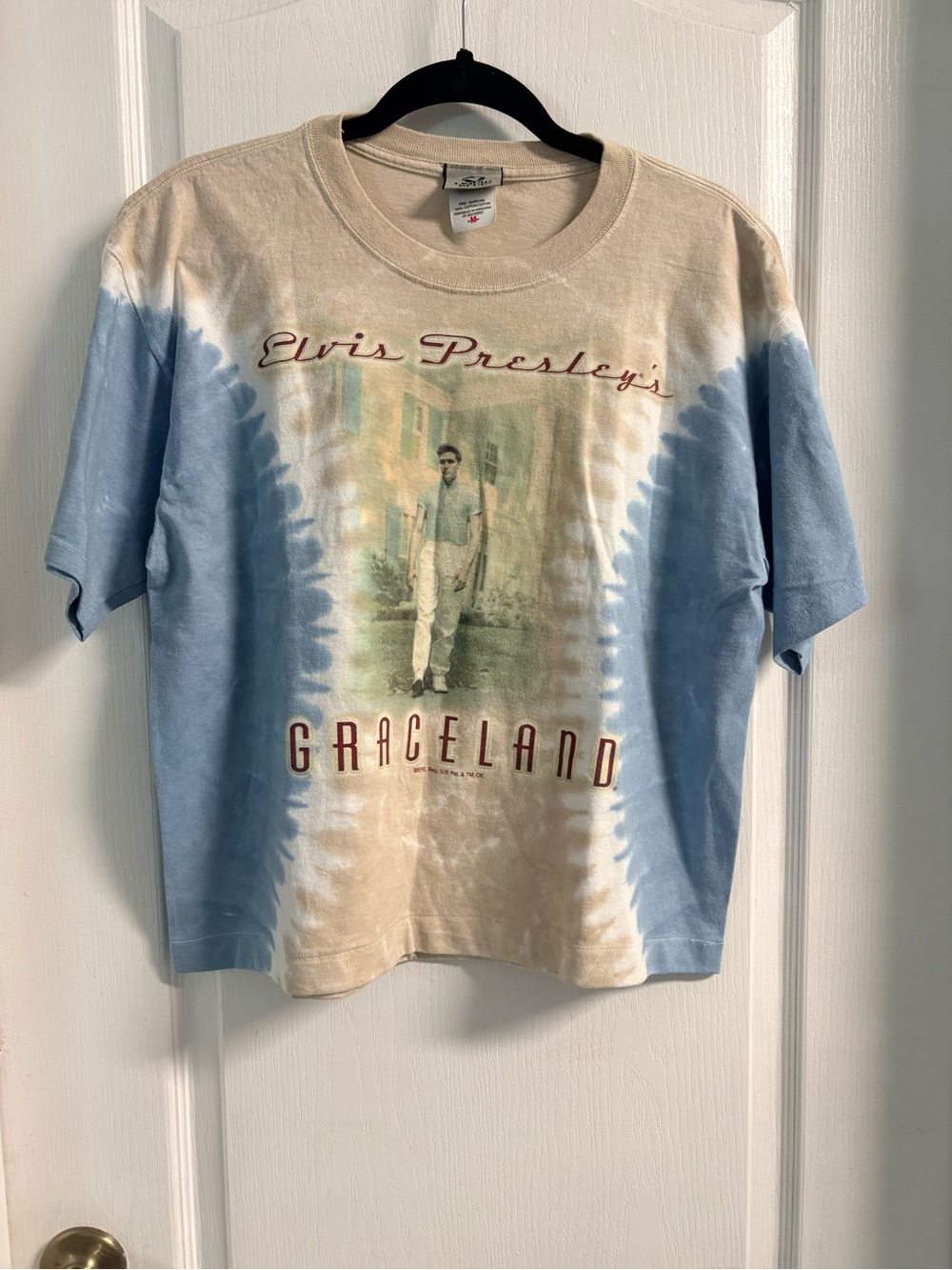 Liquid Blue Tie-Dye Graceland Short Sleeve Tee — Blue, Cream, Green